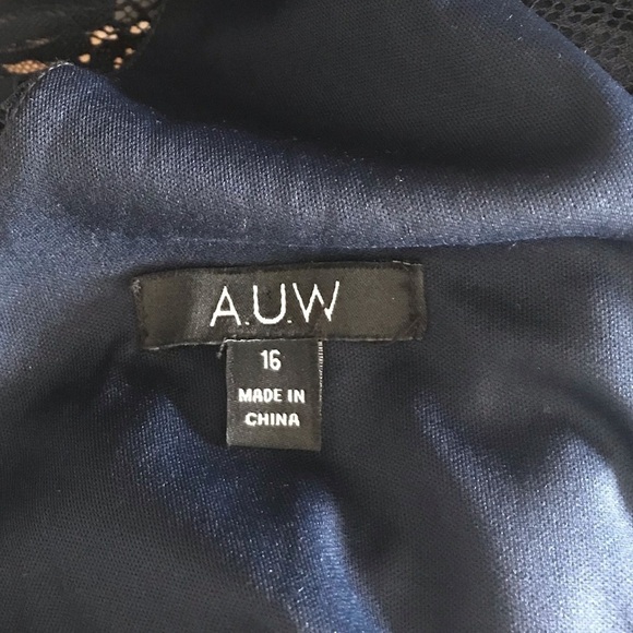 AUW Blue Lace Sleeveless Dress - Picture 6 of 9